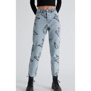 Pacsun Eco Butterfly Light Wash Straight Leg Jeans Y2K Women's Size 26/2